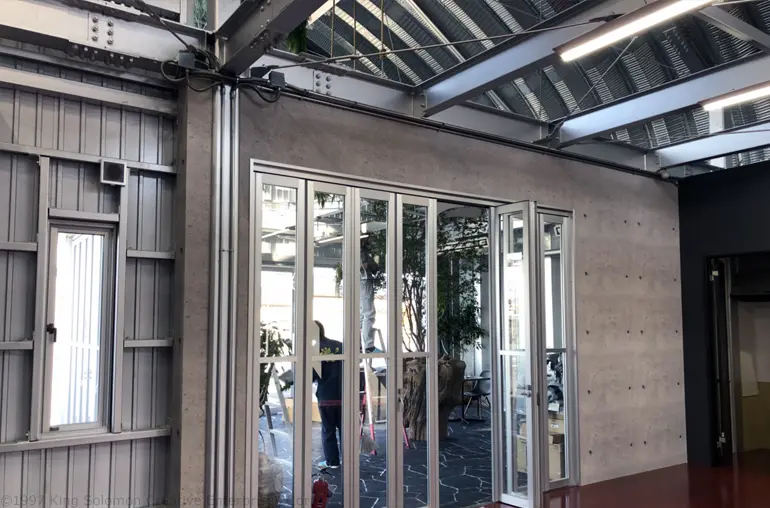 Interior commercial building showing arch ceiling